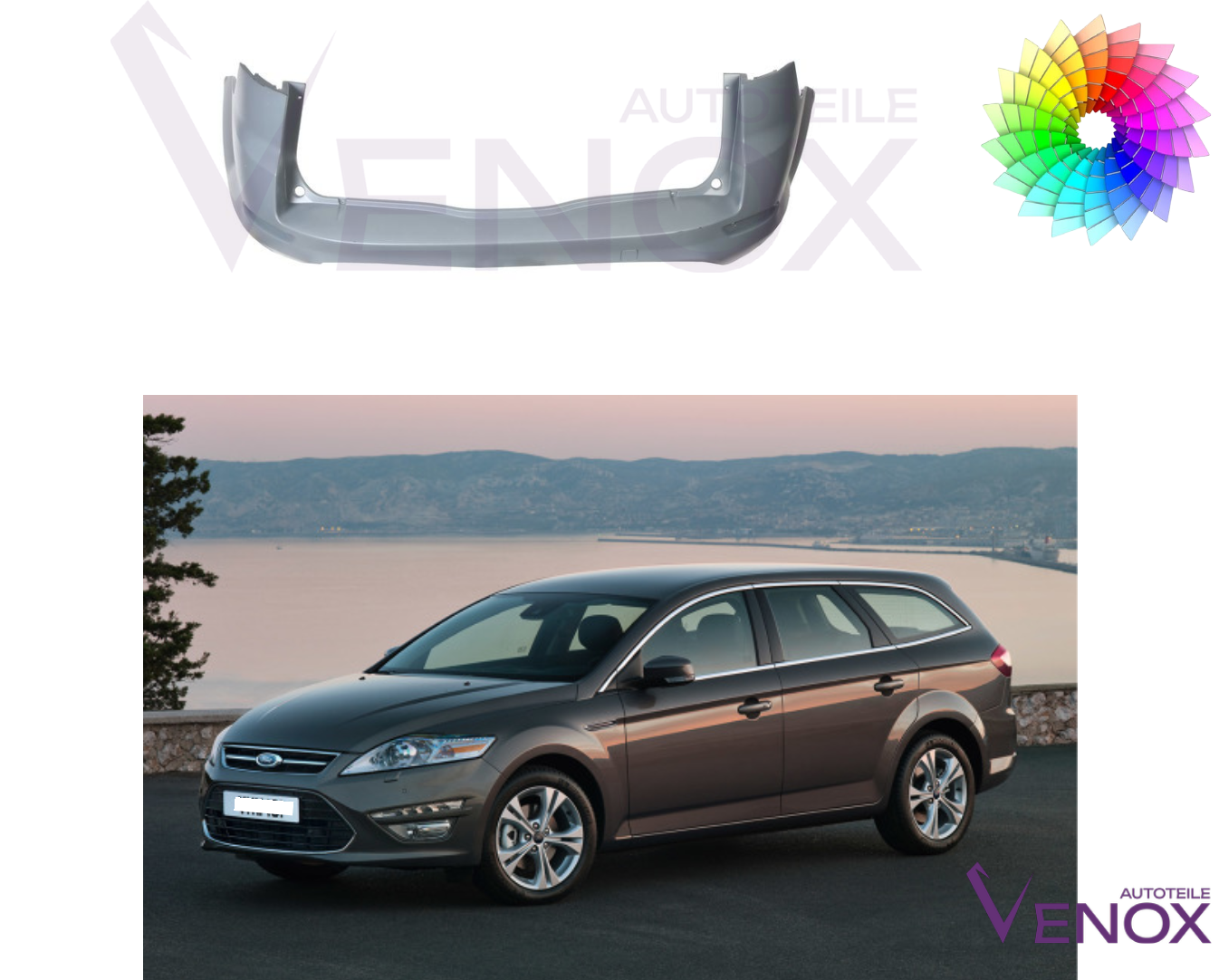 Voor Ford Mondeo MK4 Turnier 10-15 Achterbumper gespoten in de gewenste kleur - Afbeelding 2