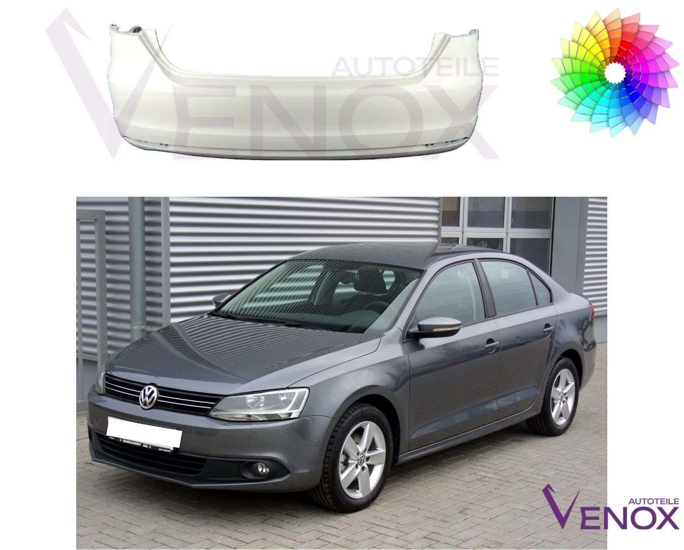 Voor Vw Jetta 2010-2015 Achterbumper gespoten in de gewenste kleur - Afbeelding 2