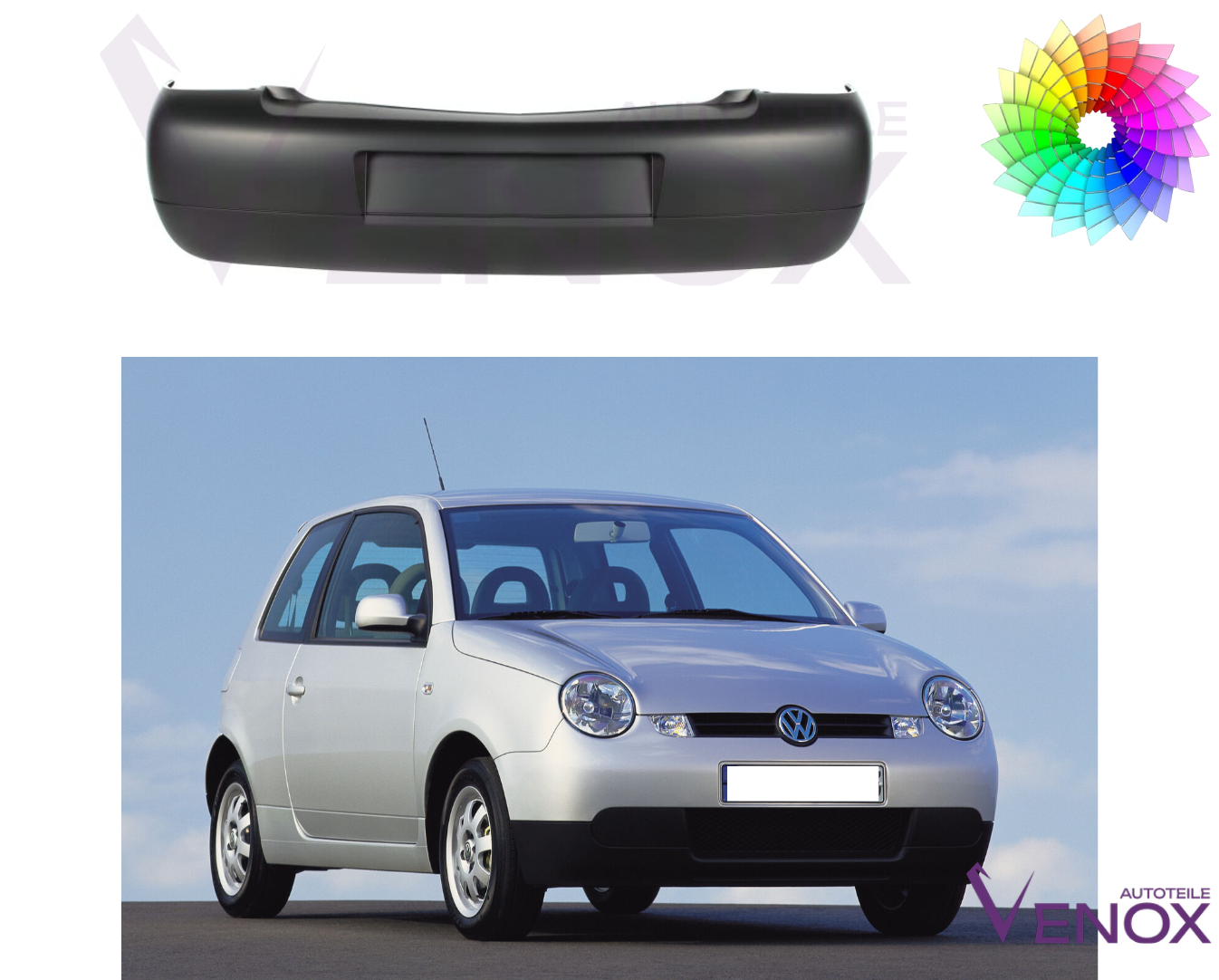 Voor Vw Lupo 1998-2005 Achterbumper gespoten in de gewenste kleur - Afbeelding 2