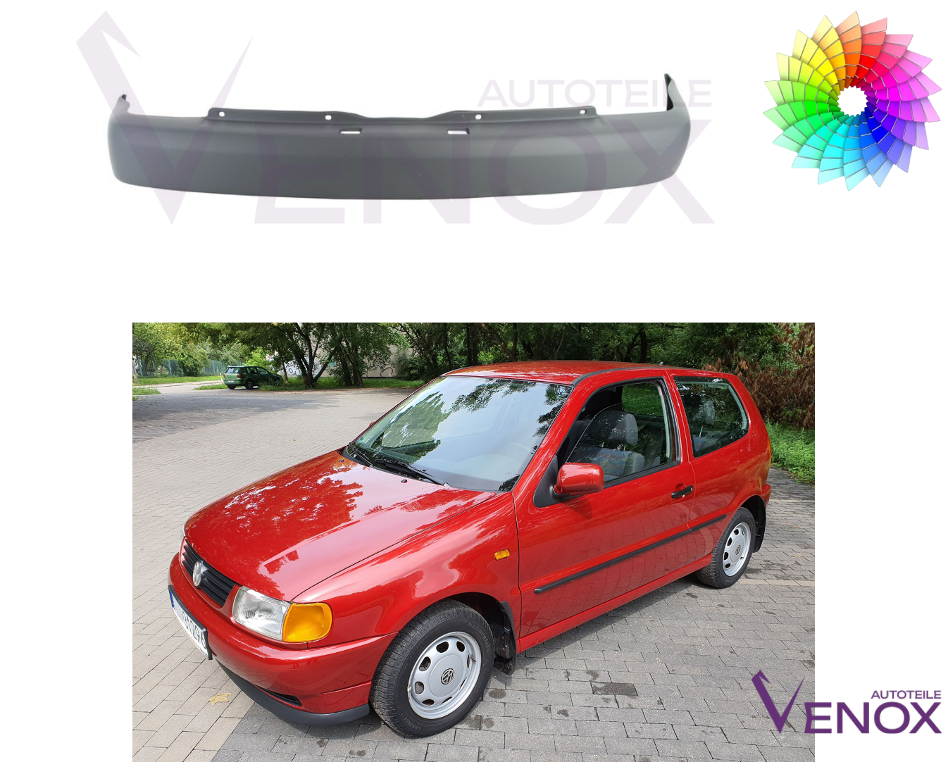 Voor Vw Polo 6N 1994-1999 Achterbumper gespoten in de gewenste kleur - Afbeelding 2