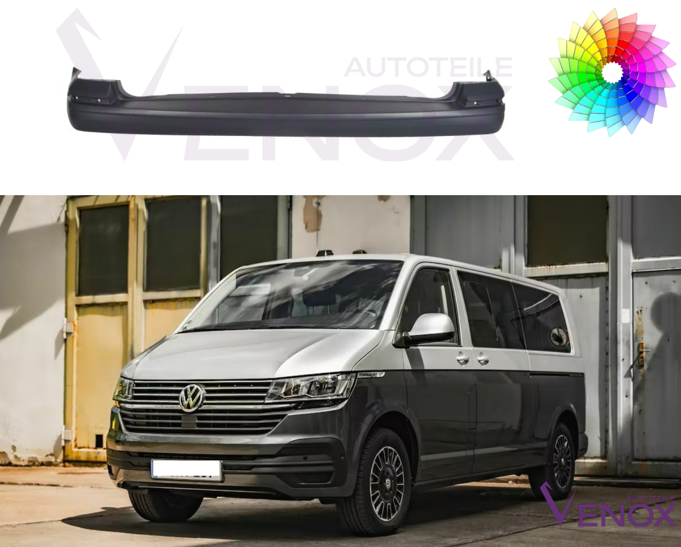 Voor Vw T6 achterbumper gespoten in de gewenste kleur - Afbeelding 2
