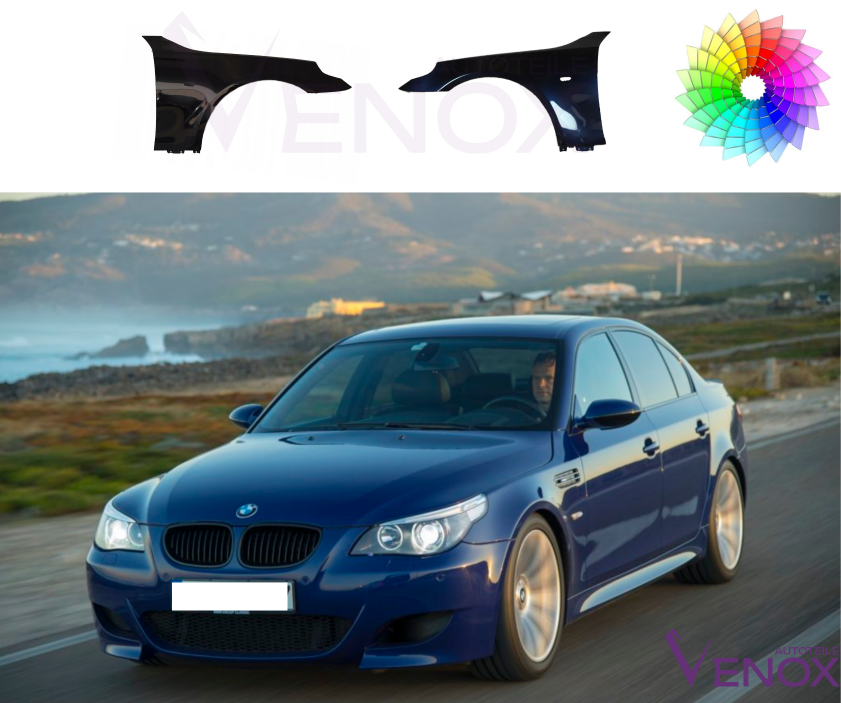 Voor BMW E60 E61 03-10 FRONT RIGHT Spatbord GEPASTEERD IN DE KLEUR VAN UW KEUZE - Afbeelding 2