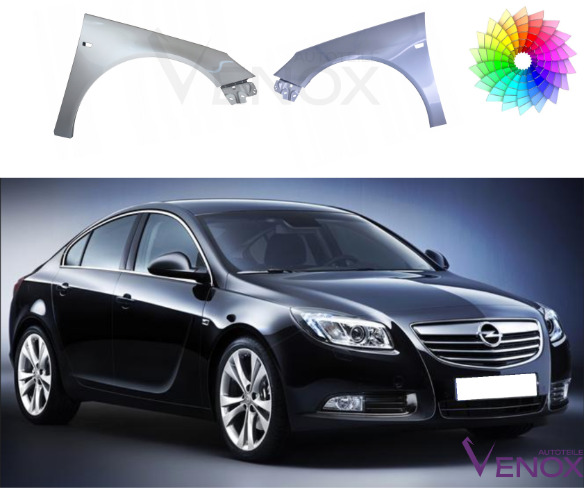 Voor Opel Insignia 08-17 Spatbord VOOR LINKS GESPORTEERD IN DE KLEUR VAN UW KEUZE - Afbeelding 2