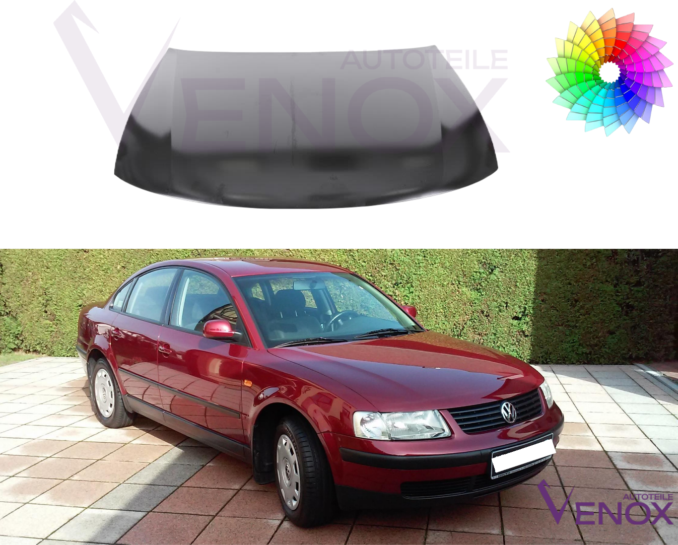 Voor Vw Passat B5 1996-2000 motorkap gespoten in gewenste kleur nieuw - Afbeelding 2