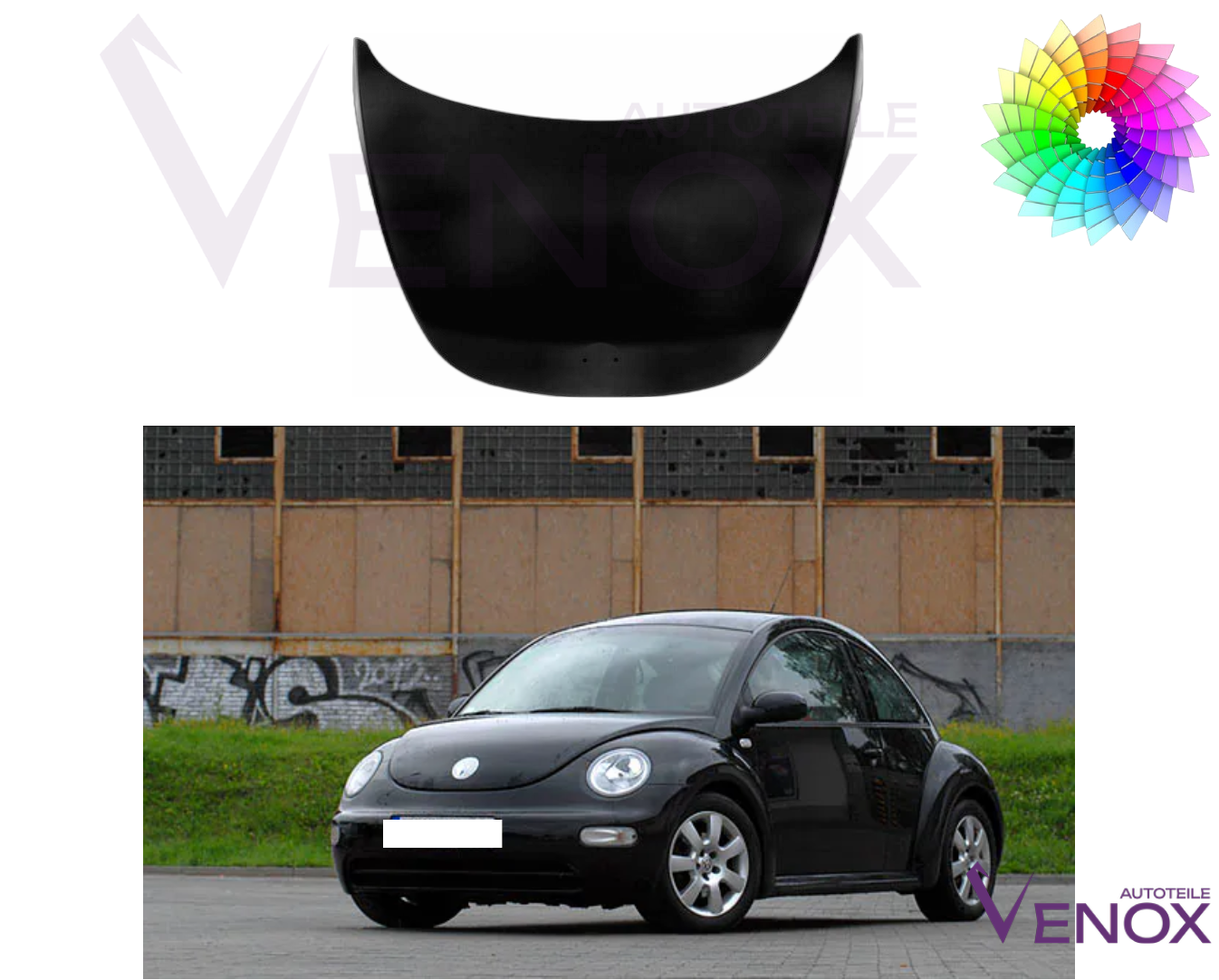 Voor Vw New Beetle 1998-2005 motorkap gespoten in gewenste kleur nieuw - Afbeelding 2