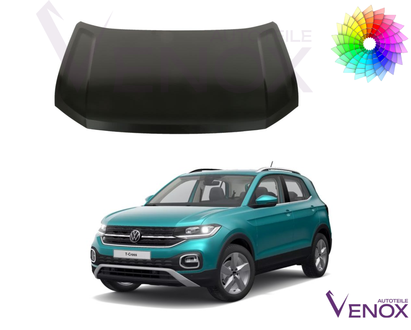 Voor Vw T-Cross vanaf 2019- motorkap gespoten in de gewenste kleur nieuw - Afbeelding 2