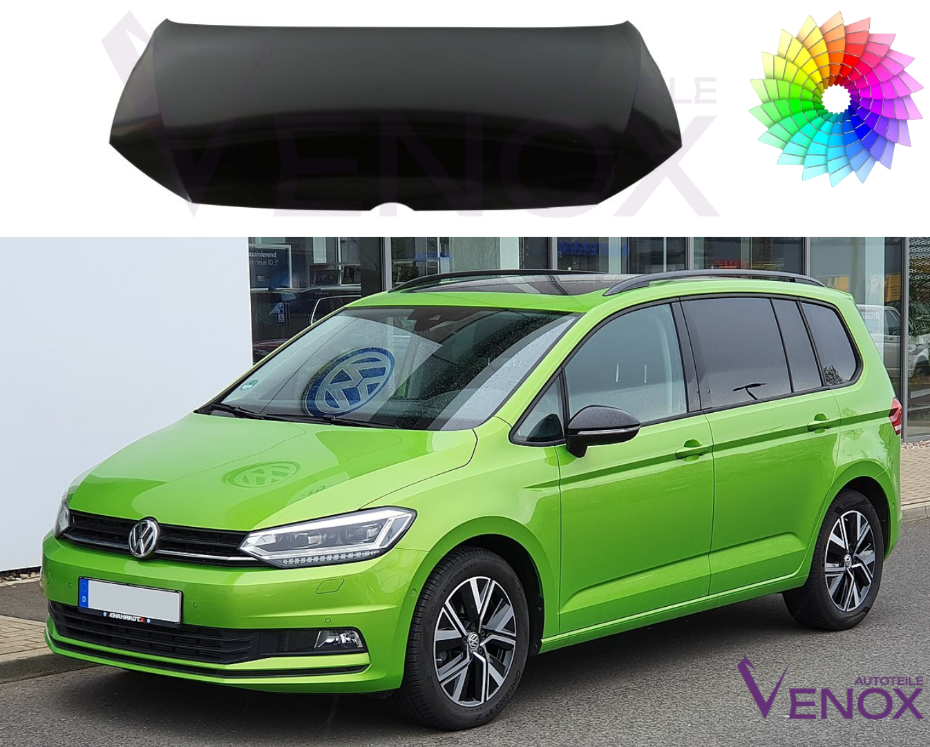 Voor Vw Touran 5T vanaf 2015- Motorkap gespoten in de gewenste kleur nieuw - Afbeelding 2