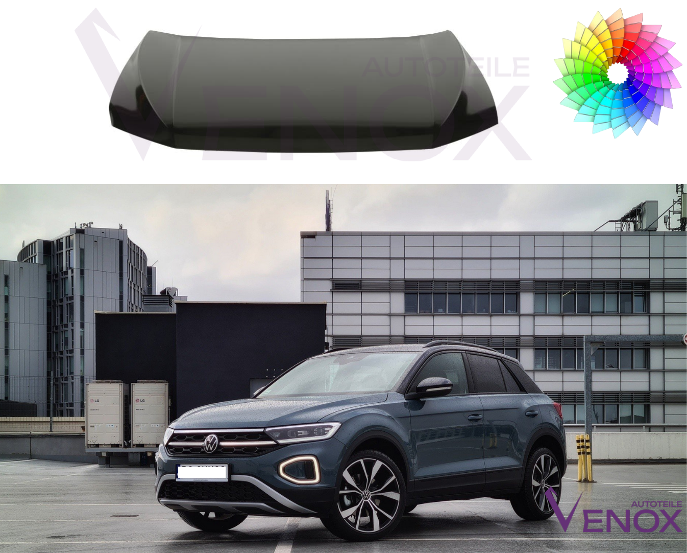 Voor Vw T-Roc 2017- motorkap gespoten in de gewenste kleur nieuw - Afbeelding 2