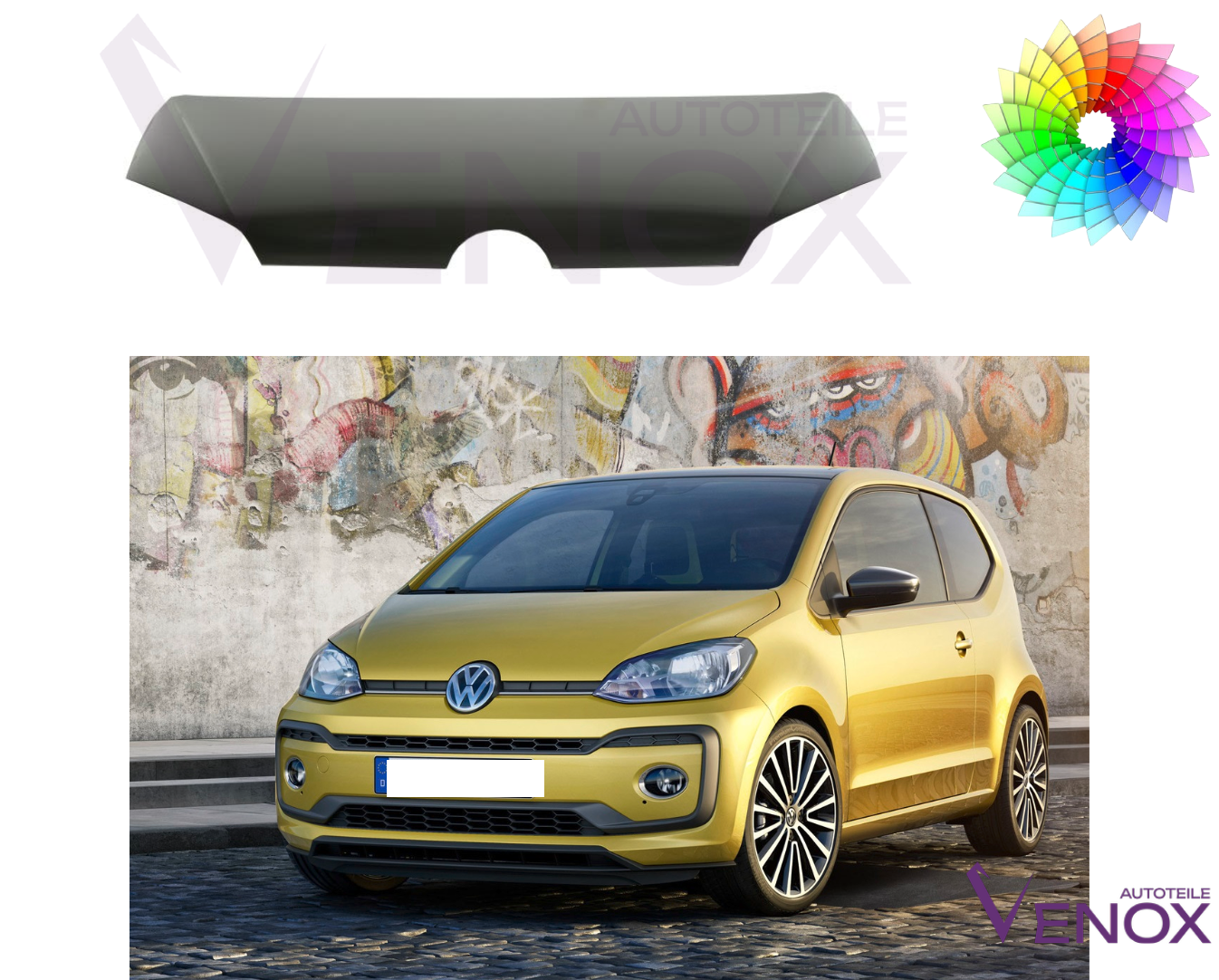 Voor Vw UP! vanaf 2016 motorkap gespoten in gewenste kleur nieuw - Afbeelding 2