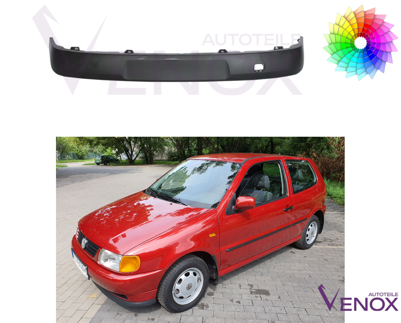 Voor VW Polo 6N HB 1994-1999 Voorbumper gespoten in de gewenste kleur - Afbeelding 2