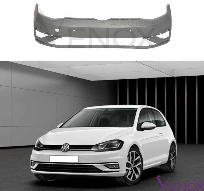 Voor VW Golf 7 VII bumper 6 PDC voor gespoten in de gewenste kleur 2017-2020 - Afbeelding 2