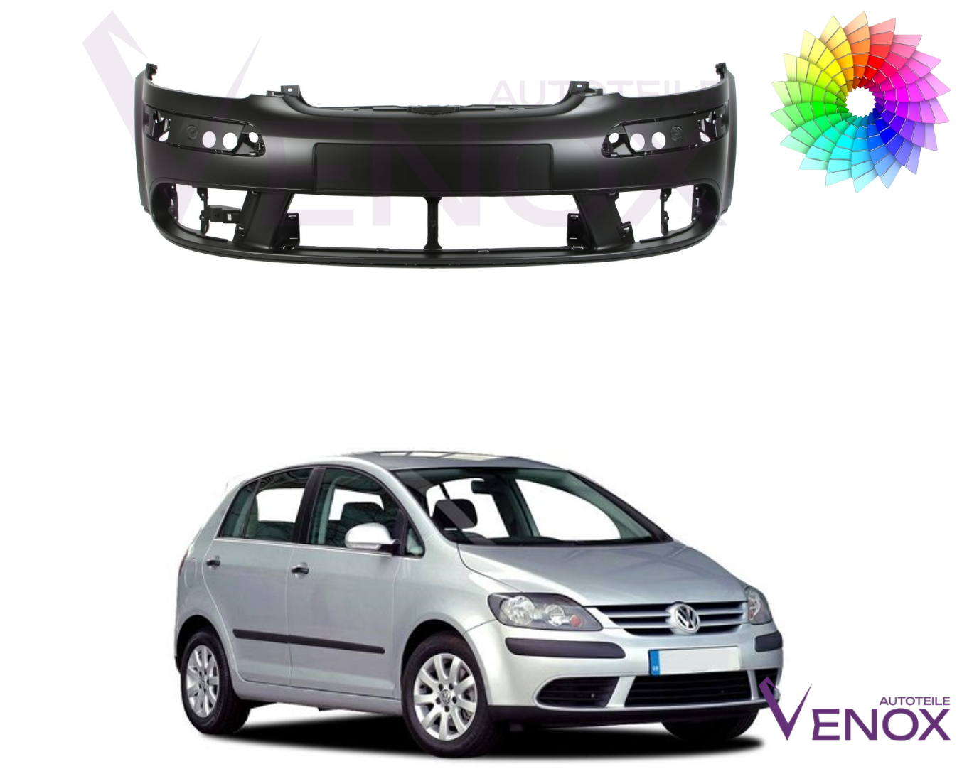 Voor Vw Golf V Plus 2005-2009 Voorbumper gespoten in de gewenste kleur NIEUW - Afbeelding 2