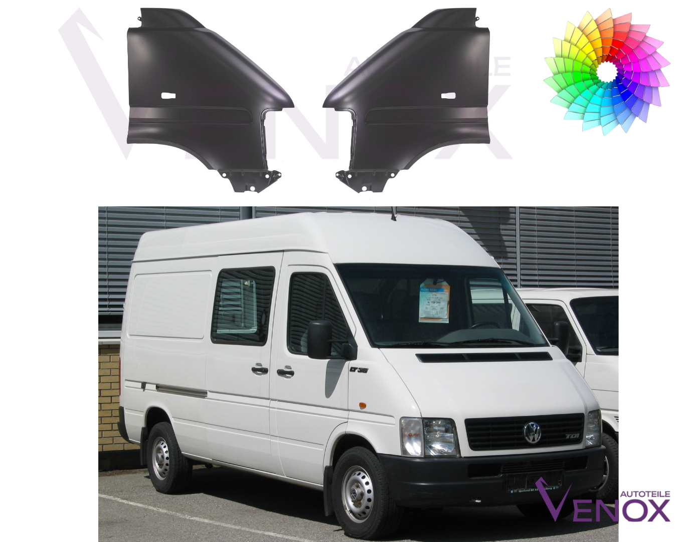 Voor VW LT 1996-2006 Spatbord links gespoten in de gewenste kleur - Afbeelding 2