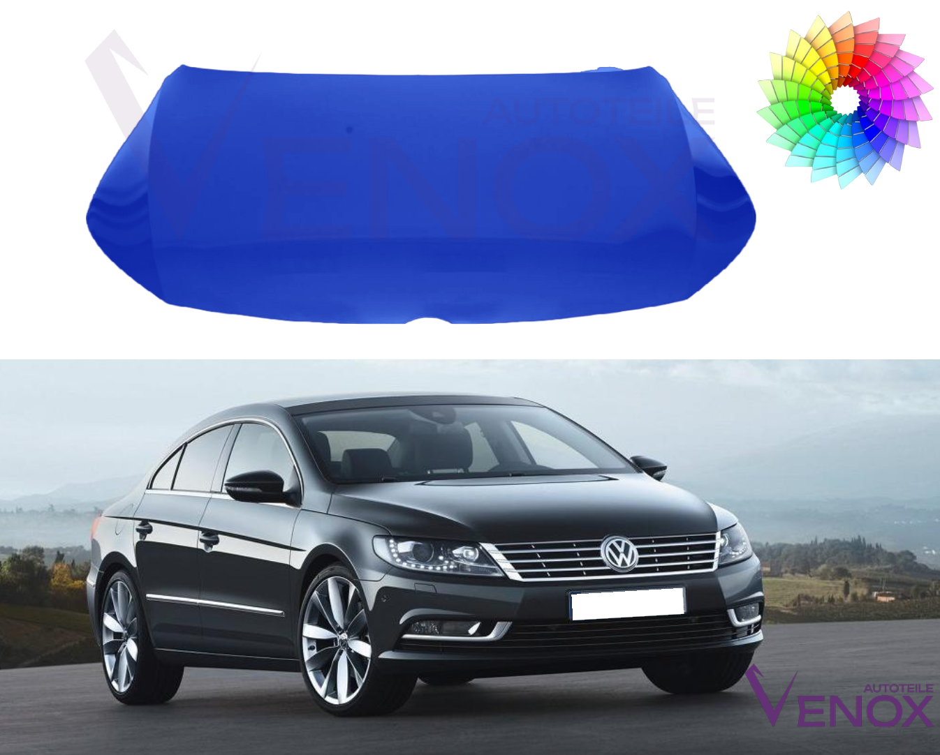 Voor Vw CC 2012-2017 motorkap gespoten in de gewenste kleur - Afbeelding 2