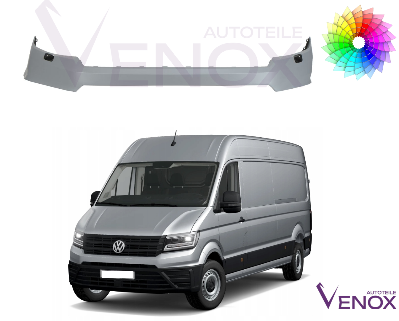 Voor Vw Crafter vanaf 2017 Voorbumper SRA Gespoten in de gewenste kleur NIEUW - Afbeelding 2