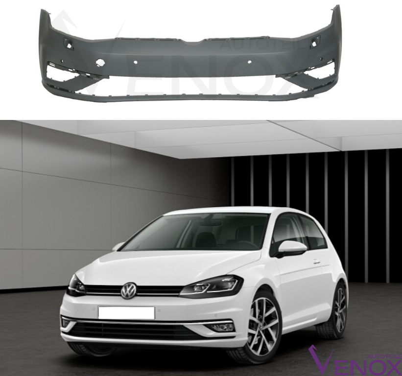 Voor VW Golf 7 VII bumper 6 PDC SRA vooraan gespoten in de gewenste kleur 2017-2020 - Afbeelding 2
