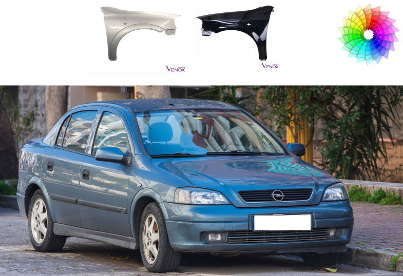 Voor Opel Astra G 99-05 Spatbord LINKS VOOR GEPASTEERD IN KLEUR VAN UW KEUZE - Afbeelding 4