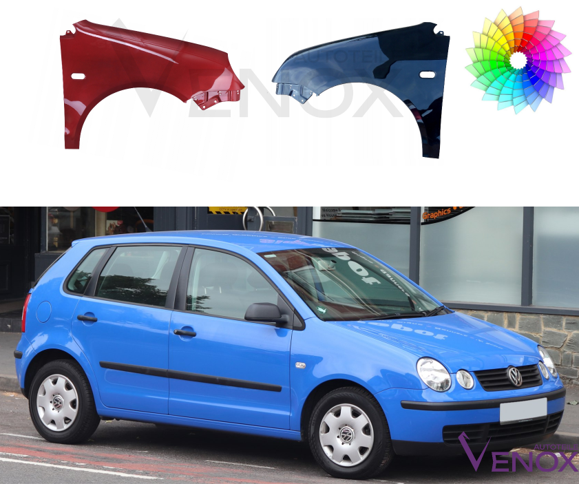 Voor VW POLO 9N 01-05 Spatbord voor rechts/links gespoten in de kleur van je keuze - Afbeelding 3