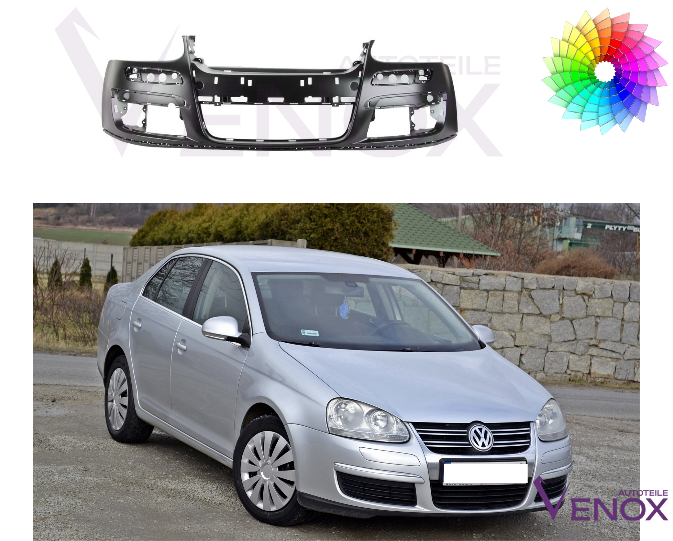 Voor VW Jetta Golf V Estate 05-10 Voorbumper gespoten in de kleur van je keuze - Afbeelding 2