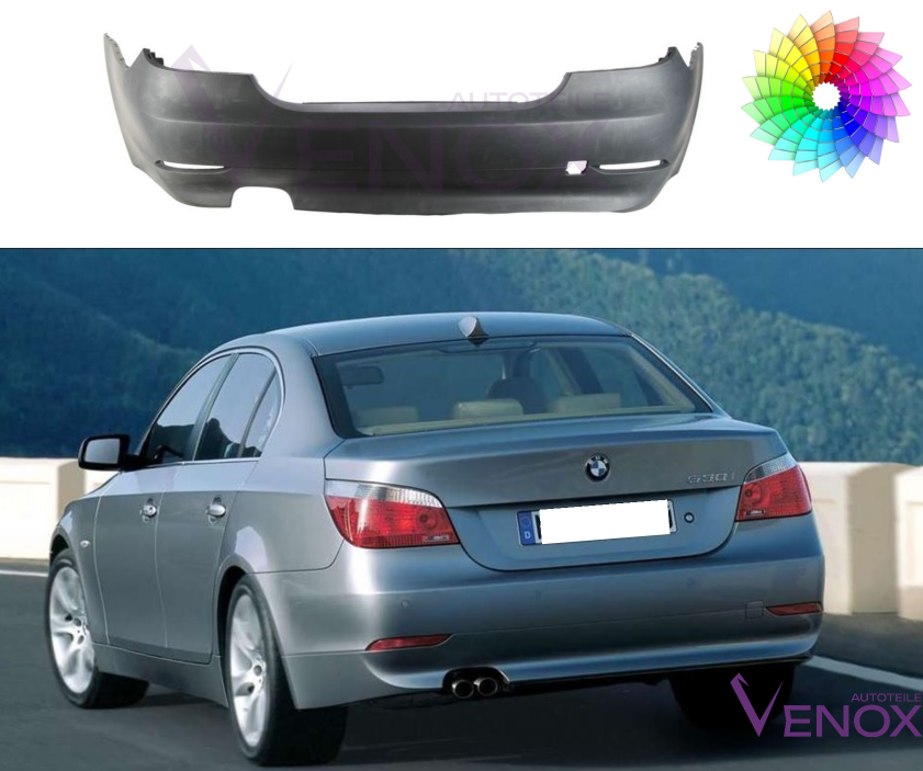 Voor BMW E60 03-07 Sedan Achterbumper gespoten in de gewenste kleur - Afbeelding 2