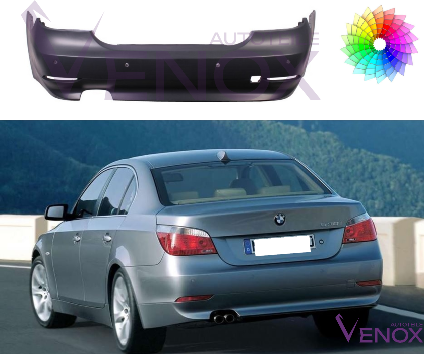 Voor BMW E60 03-07 Sedan Achterbumper PDC Gespoten in de gewenste kleur - Afbeelding 2