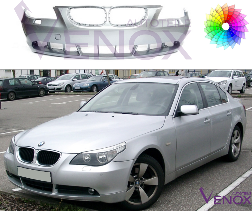 Voor BMW E60 03-07 Sedan Voorbumper SRA Gespoten in de gewenste kleur NIEUW - Afbeelding 2