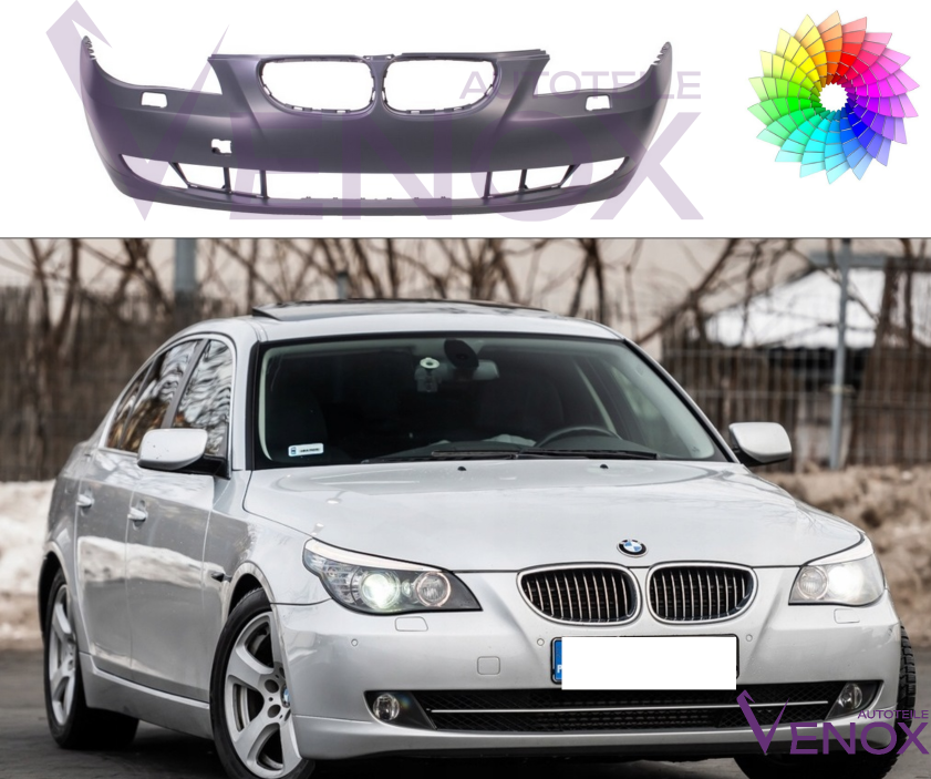 Voor BMW E60 07-10 Sedan Voorbumper SRA Gespoten in de gewenste kleur NIEUW - Afbeelding 2