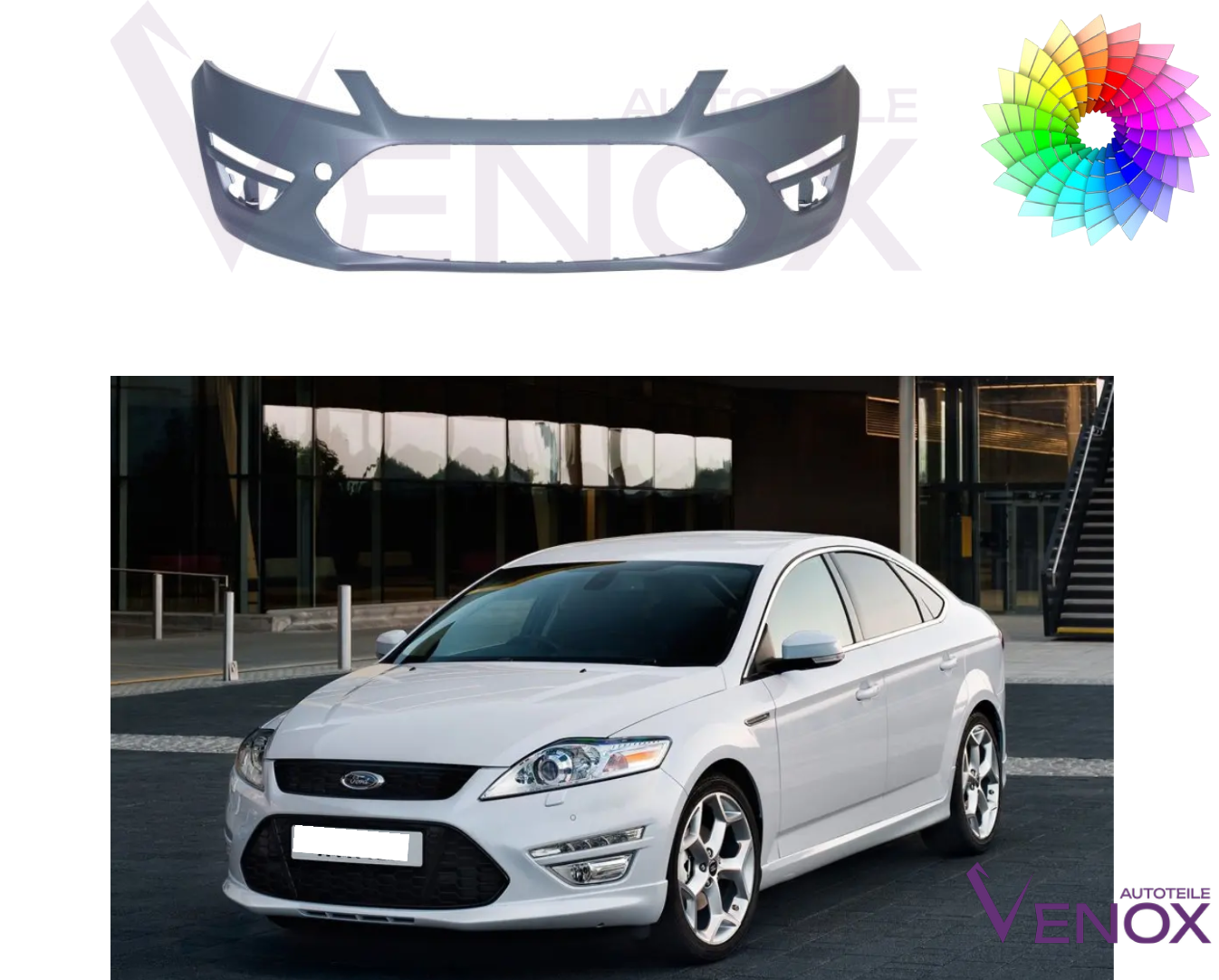 Voor Ford Mondeo Mk4 10-15 SW Voorbumper gespoten in de kleur van je keuze - Afbeelding 2