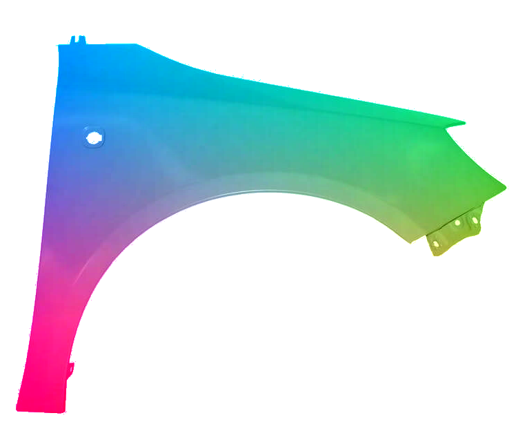 Voor Skoda Fabia 5J 07-15 Spatbord VOOR RECHTS IN 9153 LF8J gespoten NIEUW - Afbeelding 2