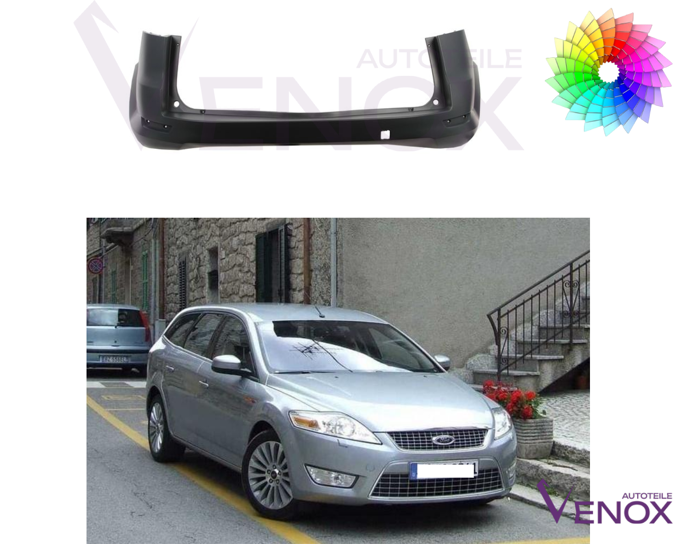 Voor Ford Mondeo MK4 Turnier 07-10 Achterbumper gespoten in de gewenste kleur - Afbeelding 2