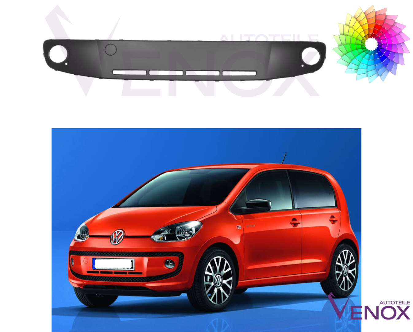 Voor VW UP! 2012-2016 NSW voorbumper in de gewenste kleur gespoten - Afbeelding 2