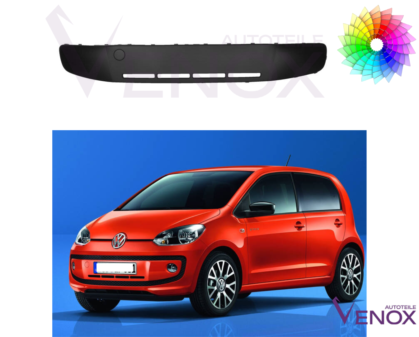 Voor VW UP! 2012-2016 Voorbumper in de gewenste kleur gespoten - Afbeelding 2