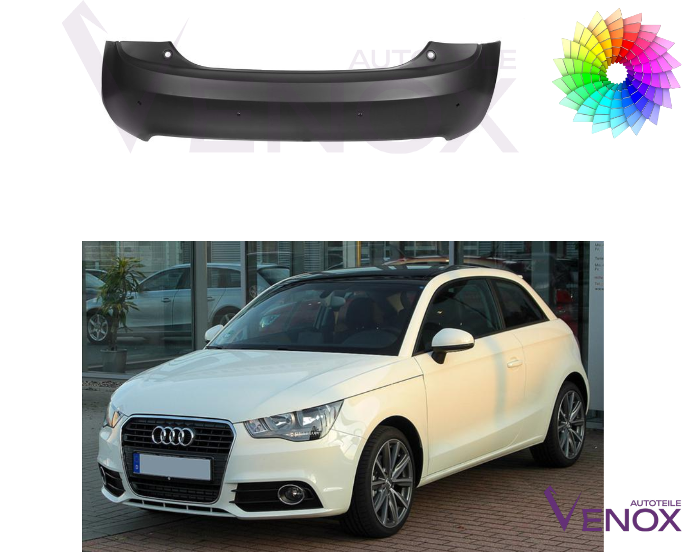 Voor Audi A1 2010-2015 8X Achterbumper gespoten in de gewenste kleur - Afbeelding 2