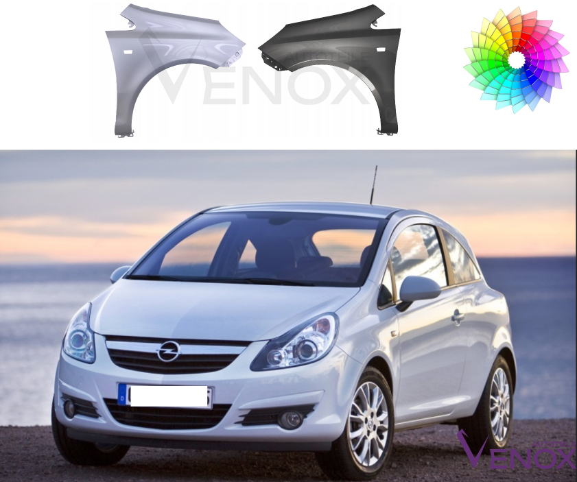Voor Opel Corsa D 06-15 FRONT Spatbord RECHTS OF LINKS GELAKT IN DE KLEUR VAN UW KEUZE - Afbeelding 2